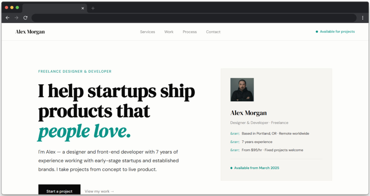 Freelancer Template Mockup