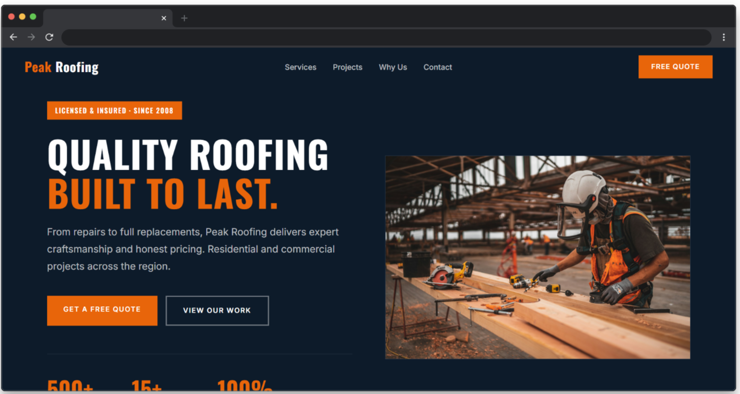 Construction Company Template Mockup